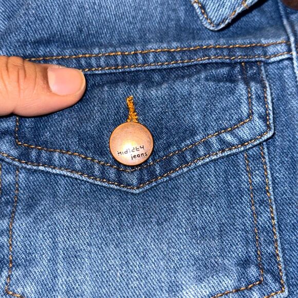 Kid1234 Jeans Denim Jacket Kid 13-14Y Blue Cotton Distressed Classic Long Sleeve - Picture 6 of 9